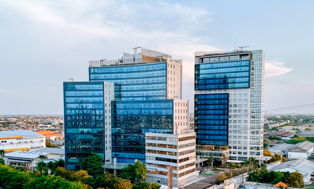 Modern office tower representing Samator Group's property business
